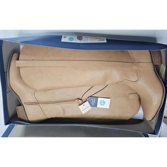 Universal Thread Light Brown Beige Faux Leather Knee-High Boots Women 9.5 US - Picture 8 of 8